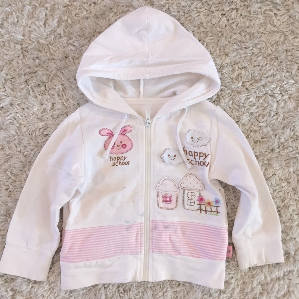 Toddler Girls Cotton Zip Up Hooded Sweatshirt